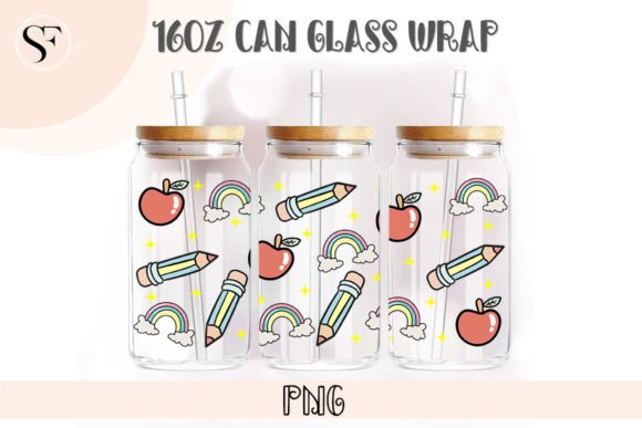 Back to School 16oz Libbey Glass Can PNG: A Versatile Digital Design for Sublimation