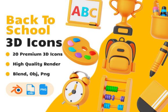 Back to School 3D Icons Set: A Powerful Tool for Graphic Designers
