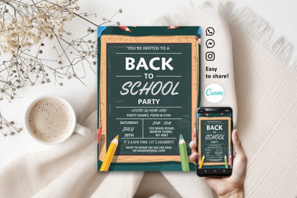 Back to School Party Chalk Invitation: A Creative and Practical Choice for Invitations