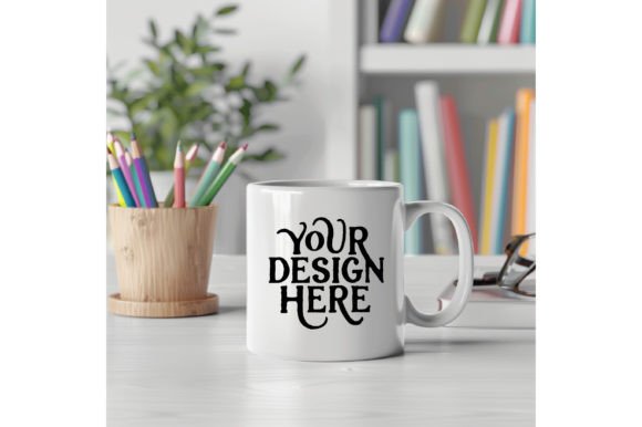 Background Back to School, Empty Mug Whi: A Creative Resource for Designers and Creators