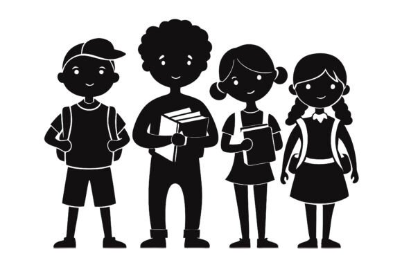 Children Back To School Silhouette