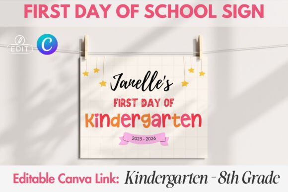 Editable Canva Back to School Sign: A Customizable Keepsake for the First Day of School