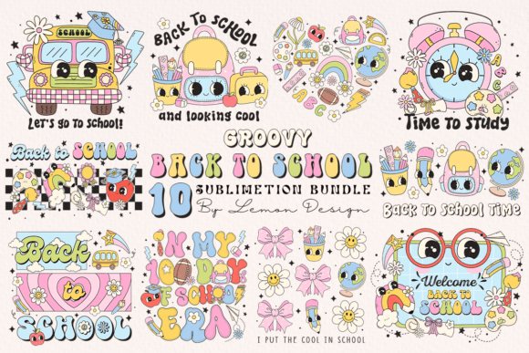 Groovy Back to School PNG Bundle: A Creative Resource for Designers and Enthusiasts
